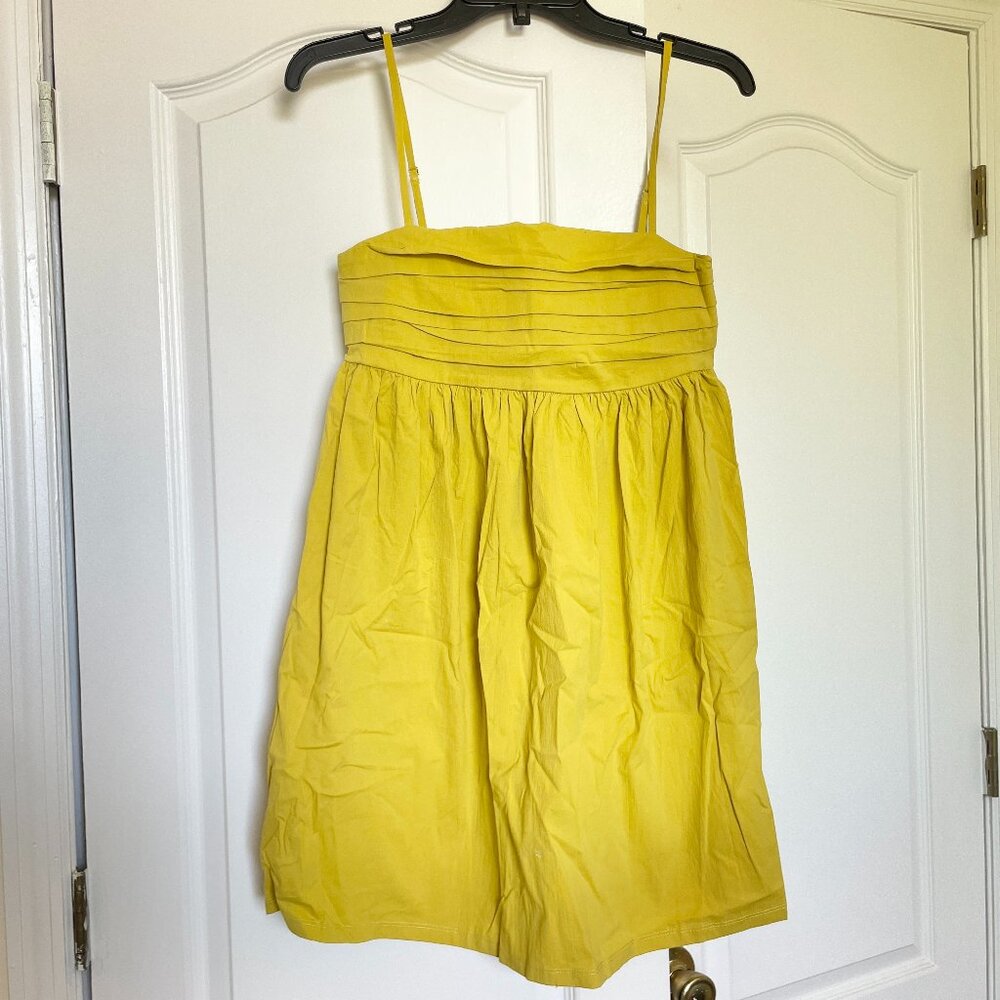 NWT Chartreuse Mango Ruched Mini Dress